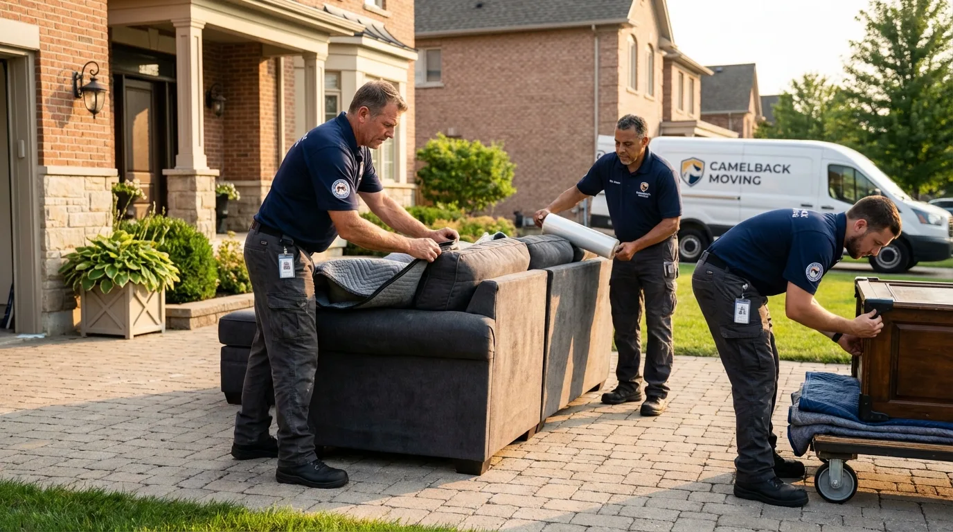 Large estate moving crew wrapping furniture in Dwight, IL